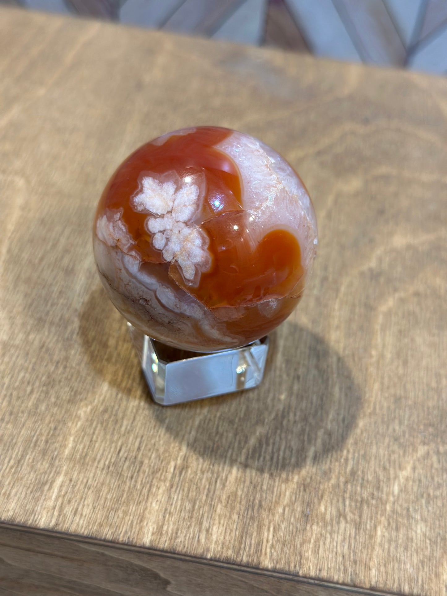 Red Flower Agate Sphere