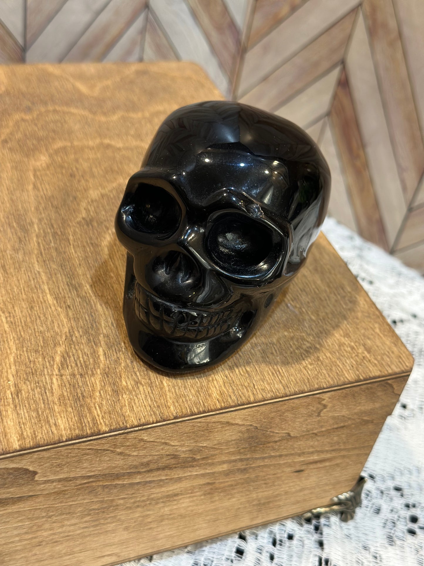 Black Obsidian Skull