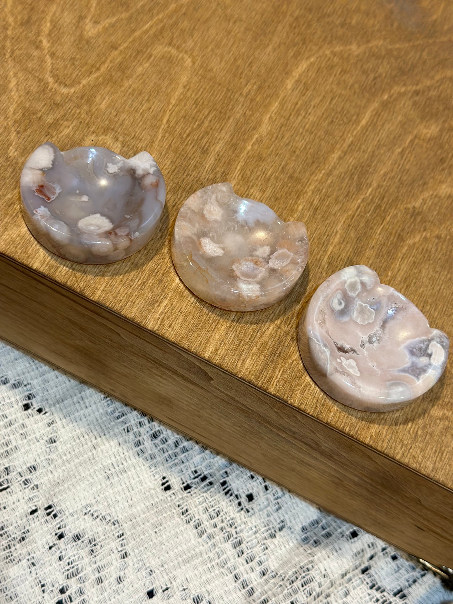 Flower Agate Cat Bowls