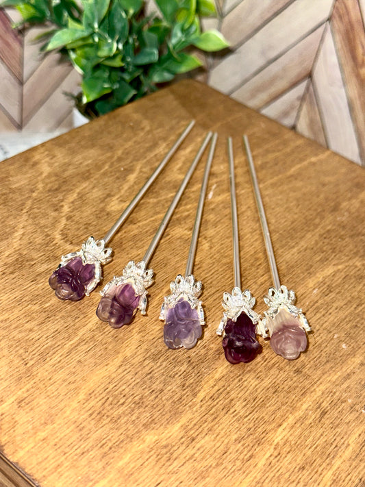 Fluorite Hair Pins